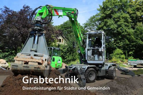 Bagger bei der Arbeit - Link zur Seite Grabtechnik